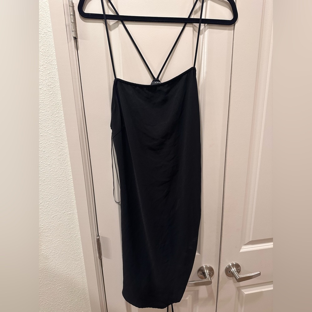 Elegant Black Spaghetti Strap Dress